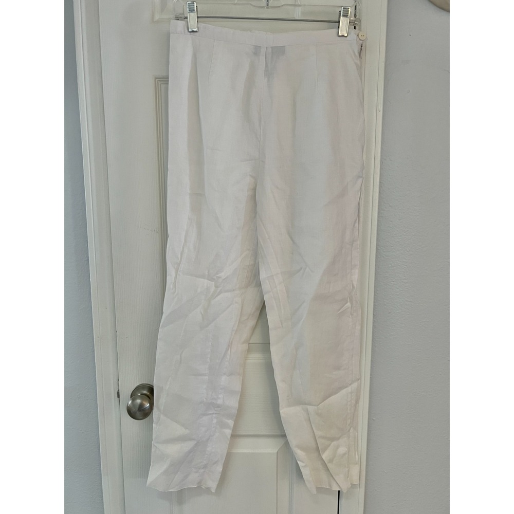 Anne Carson Pants Women's 10P Petite High Rise Straight Leg Minimalist Career